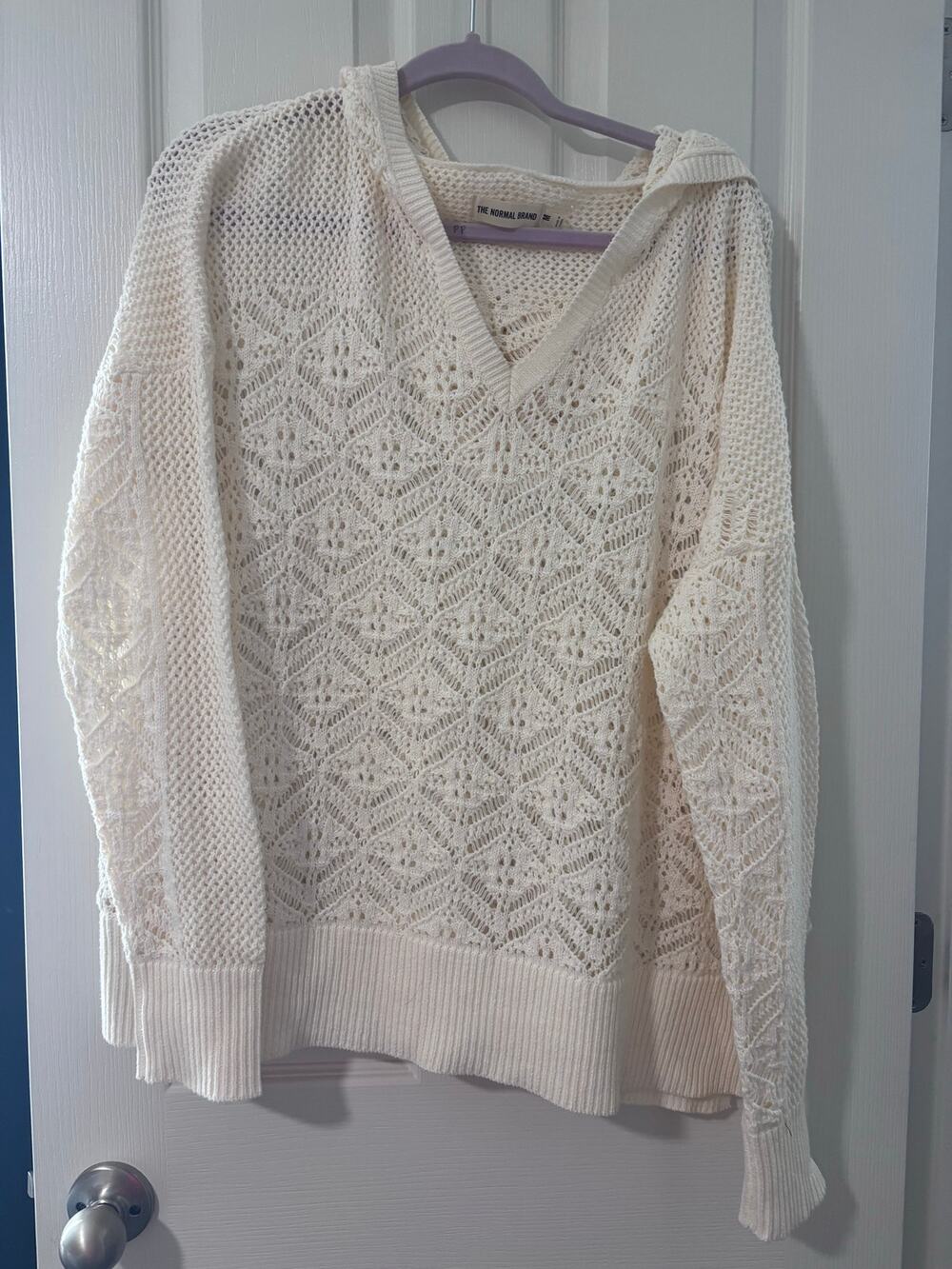 The Normal Brand Open Knit Hooded Sweater